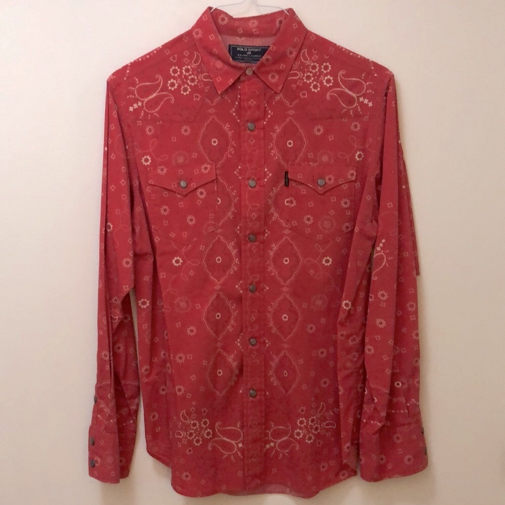 Vintage Polo Sport Men’s Medium Cotton long sleeved button-down collared shirt